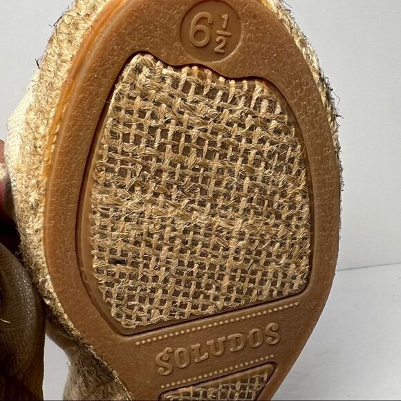 Soludos Ivory Knotted Wedge Espadrille Heels 6.5 - Picture 9 of 10